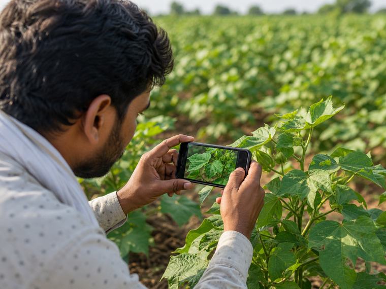 Field team capturing crop images